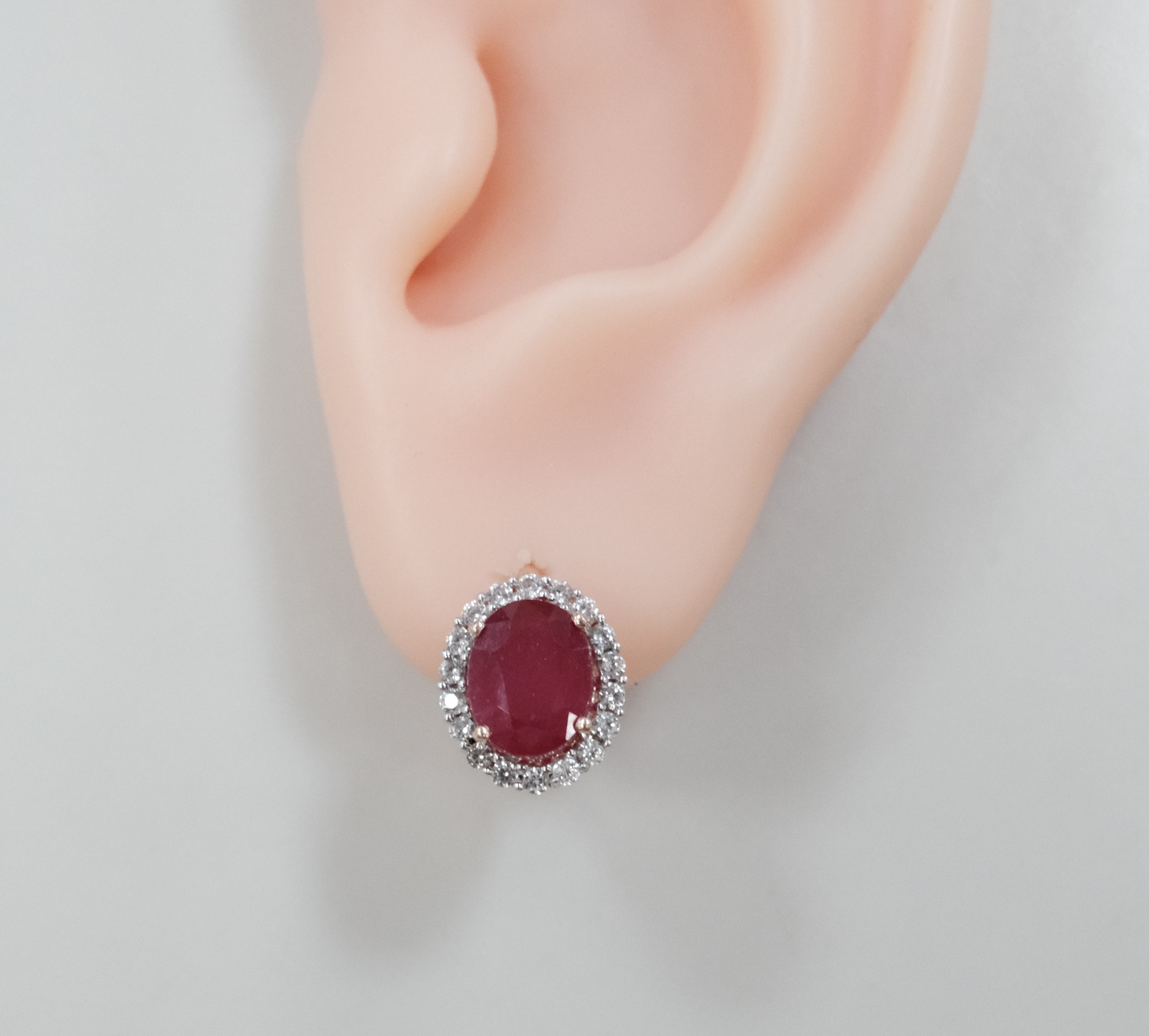 Серебряные серьги с рубинами